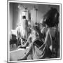 Women Sitting under Hair Dryers at the Hairdressers-Henry Grant-Mounted Photographic Print