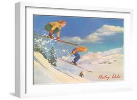 Women Skiers, Hailey-null-Framed Art Print