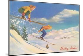 Women Skiers, Hailey-null-Mounted Art Print