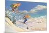 Women Skiers, Sun Valley-null-Mounted Art Print