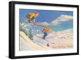 Women Skiers, Sun Valley-null-Framed Art Print