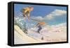 Women Skiers, Sun Valley-null-Framed Stretched Canvas