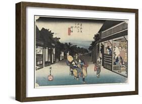 Women Soliciating Travelers, Goyu, C. 1833-Utagawa Hiroshige-Framed Giclee Print