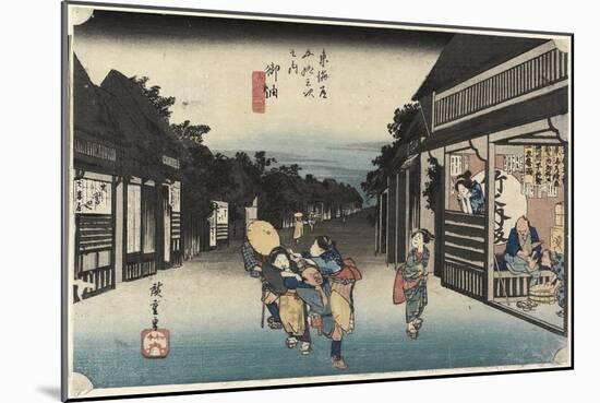 Women Soliciating Travelers, Goyu, C. 1833-Utagawa Hiroshige-Mounted Giclee Print