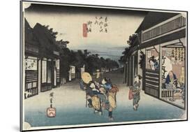 Women Soliciating Travelers, Goyu, C. 1833-Utagawa Hiroshige-Mounted Giclee Print