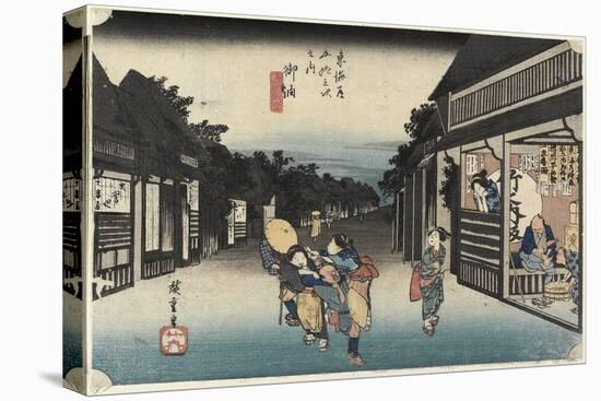 Women Soliciating Travelers, Goyu, C. 1833-Utagawa Hiroshige-Stretched Canvas
