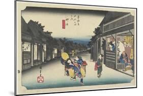 Women Soliciting Travelers, Goyu, C. 1833-Utagawa Hiroshige-Mounted Giclee Print