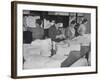 Women Sorting Clean Linens in Laundry Room at the Waldorf Astoria Hotel-null-Framed Photographic Print