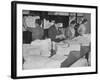 Women Sorting Clean Linens in Laundry Room at the Waldorf Astoria Hotel-null-Framed Photographic Print