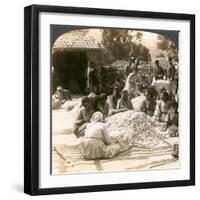 Women Sorting Large Piles of Silk Cocoons, Antioch, Syria, 1900s-Underwood & Underwood-Framed Giclee Print