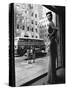 Women Standing on Sidewalk of 5th Avenue Across from Window of Saks Department Store-Alfred Eisenstaedt-Stretched Canvas