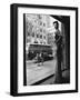 Women Standing on Sidewalk of 5th Avenue Across from Window of Saks Department Store-Alfred Eisenstaedt-Framed Photographic Print