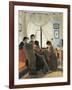 Women Stitching Red Shirts, 1863-Odoardo Borrani-Framed Giclee Print