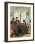 Women Stitching Red Shirts, 1863-Odoardo Borrani-Framed Giclee Print