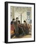 Women Stitching Red Shirts, 1863-Odoardo Borrani-Framed Giclee Print