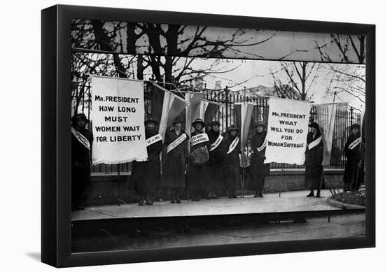Women Suffragists Picketing in Front of White House Archival Photo Poster-null-Framed Poster