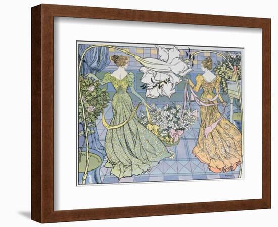 Women Surrounded by Flowers, C. 1900-Georges de Feure-Framed Giclee Print