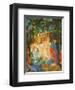 Women Taking a Bath with a Town on the Back-Auguste Macke-Framed Art Print