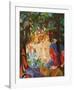 Women Taking a Bath with a Town on the Back-Auguste Macke-Framed Art Print