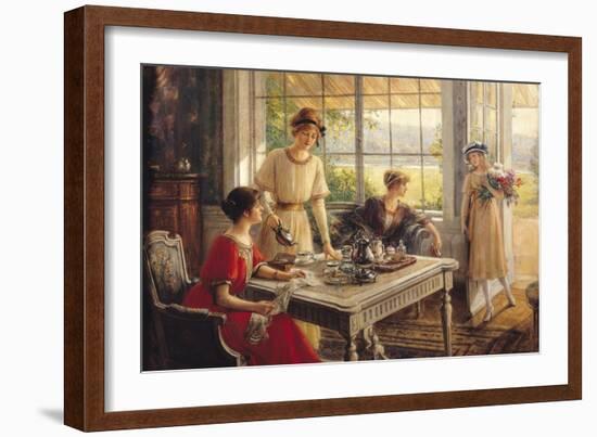 Women Taking Tea-Albert Lynch-Framed Giclee Print