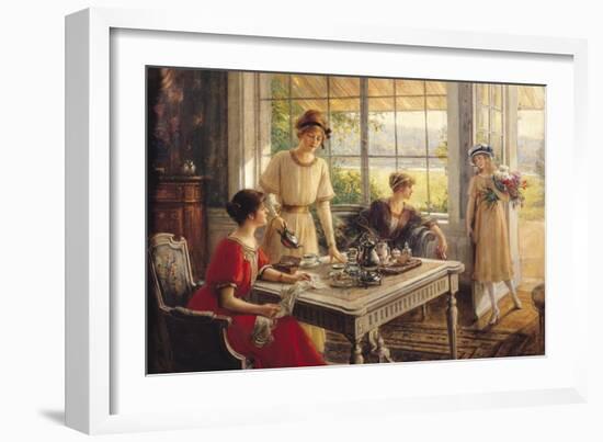 Women Taking Tea-Albert Lynch-Framed Giclee Print