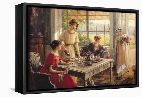 Women Taking Tea-Albert Lynch-Framed Stretched Canvas