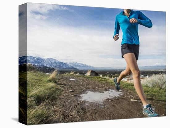 Women Trail Runner, Salt Lake City, Utah,-Brandon Flint-Stretched Canvas
