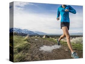 Women Trail Runner, Salt Lake City, Utah,-Brandon Flint-Stretched Canvas