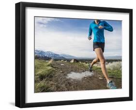 Women Trail Runner, Salt Lake City, Utah,-Brandon Flint-Framed Photographic Print