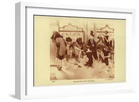 Women Trying on Shoes in a Shoe Shop-Albert Guillaume-Framed Giclee Print