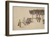 Women Under Wisteria Trellis-The Kyoto Collection-Framed Premium Giclee Print