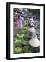 Women Vendors Selling Vegetables at Market, Hoi An, Quang Nam, Vietnam, Indochina-Ian Trower-Framed Photographic Print