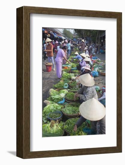 Women Vendors Selling Vegetables at Market, Hoi An, Quang Nam, Vietnam, Indochina-Ian Trower-Framed Photographic Print