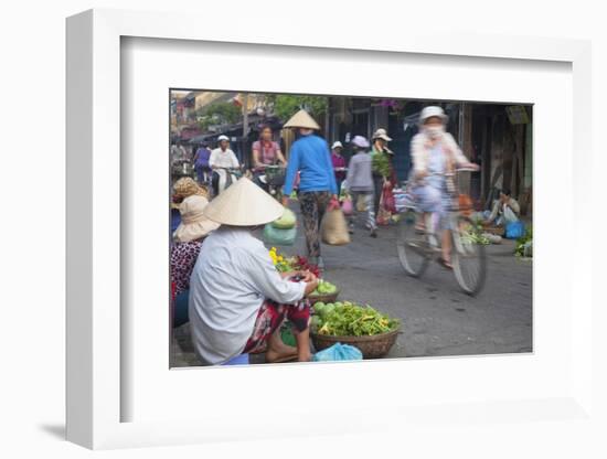 Women Vendors Selling Vegetables at Market, Hoi An, Quang Nam, Vietnam, Indochina-Ian Trower-Framed Photographic Print