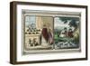 Women Visit a Shop That Sells Plants and Boys by a Pond Count Ducks-Charles Butler-Framed Art Print
