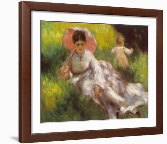 Women W/parasol-Pierre-Auguste Renoir-Framed Art Print