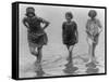 Women Wading at Arlington Beach Photograph - Washington, DC-Lantern Press-Framed Stretched Canvas