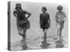 Women Wading at Arlington Beach Photograph - Washington, DC-Lantern Press-Stretched Canvas