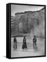 Women Wading in the "De Chelly Canyon" in Native Dress-null-Framed Stretched Canvas