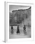 Women Wading in the "De Chelly Canyon" in Native Dress-null-Framed Photographic Print