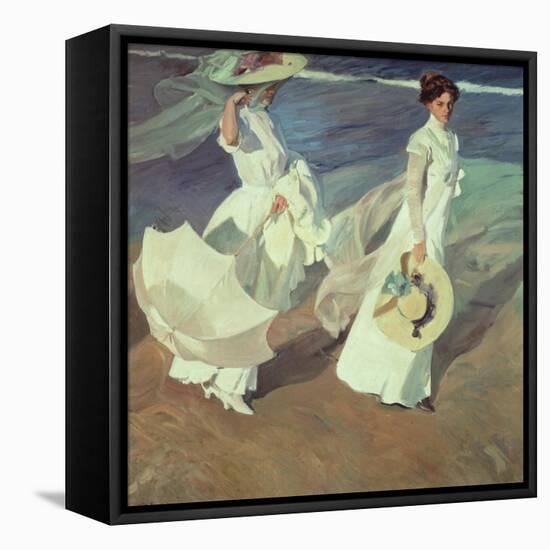 Women Walking on the Beach, 1909-Joaquín Sorolla y Bastida-Framed Stretched Canvas