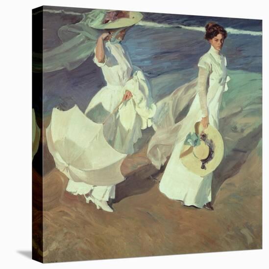 Women Walking on the Beach, 1909-Joaquín Sorolla y Bastida-Stretched Canvas