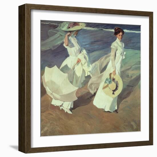 Women Walking on the Beach, 1909-Joaquín Sorolla y Bastida-Framed Giclee Print