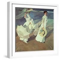 Women Walking on the Beach, 1909-Joaquín Sorolla y Bastida-Framed Giclee Print