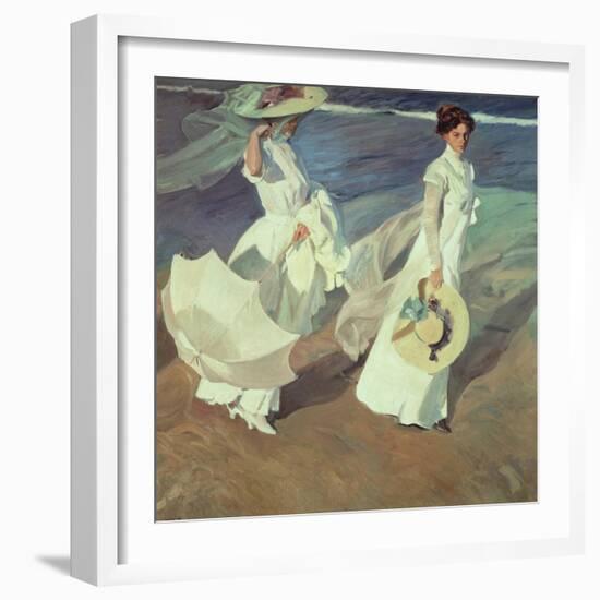Women Walking on the Beach, 1909-Joaquín Sorolla y Bastida-Framed Giclee Print