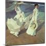 Women Walking on the Beach, 1909-Joaquín Sorolla y Bastida-Mounted Premium Giclee Print