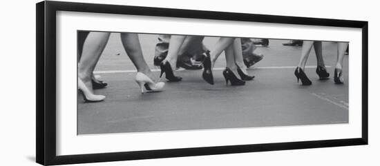Women Walking on the Street in Spike Heeled Shoes-James Burke-Framed Photographic Print