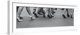 Women Walking on the Street in Spike Heeled Shoes-James Burke-Framed Photographic Print