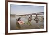 Women Wash Clothes in the Polluted Water of the Yamuna River-Roberto Moiola-Framed Photographic Print