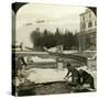 Women Washing Clothes at the Public Fountain in Midwinter, Zuoz, Switzerland-HC White-Stretched Canvas